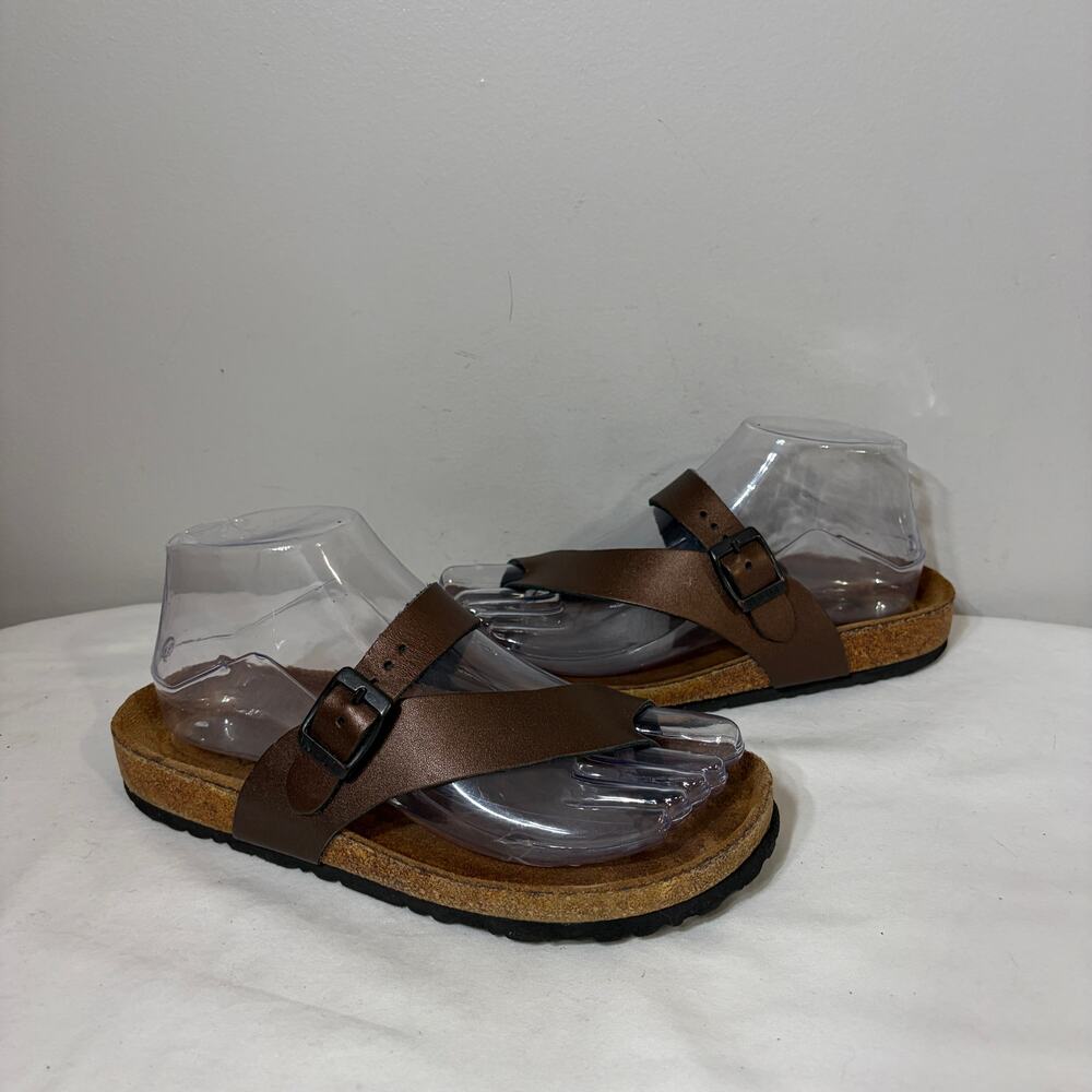 Naot Sandals Tahoe Bronze Brown Leather Thong Comfort Casual Vacation Buckle 6